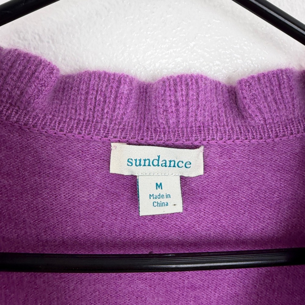 Sundance Sweater Womens Medium Purple Gisella Ruffle Neck Bell Cuff Long Sleeve - Picture 6 of 9